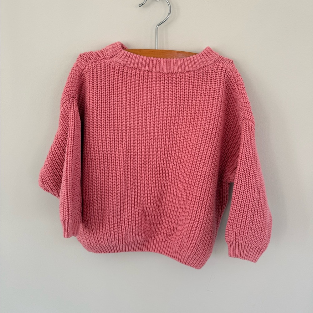 Pink Knit Sweater with White Lettering - Picture 4 of 4